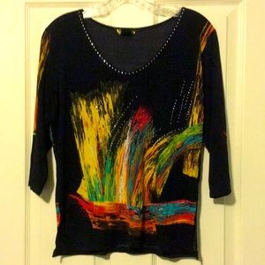 Valentina top size small black and colorful